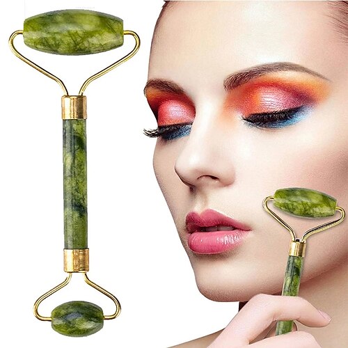 

Natural Jade Beauty Container Double-Head Roller Jade Roller Facial Massage Beauty Container Facial Roller Facial Massage