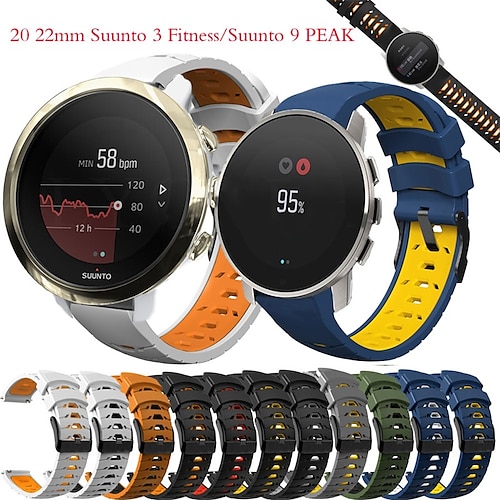 

1 pc Smart Watch Band 20 22mm Watch Silicone Wristband Bracelet For Suunto 3 Fitness Watchband For Suunto 5/9 Peak Smartwatch Belt Writband Correa