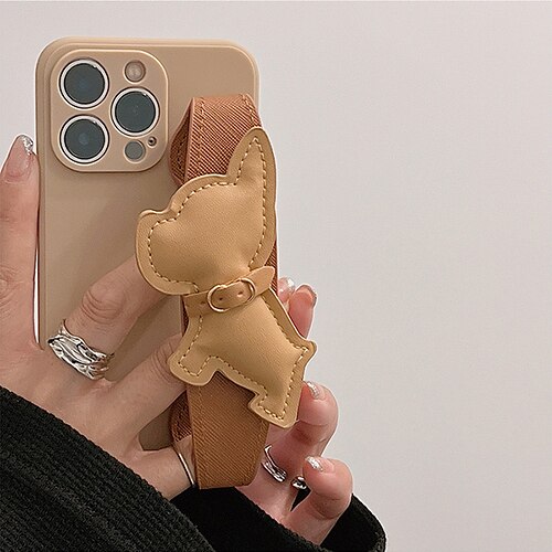 

Phone Case For Apple Classic Series iPhone 13 Pro Max 12 11 SE 2022 X XR XS Max 8 7 Portable with Wrist Strap Shockproof Dog TPU