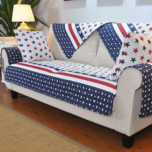 

USA Flag Sofa Slipcover Sofa Seat Cover Sectional Couch Covers,Furniture Protector Anti-Slip Couch Covers for Dogs Cats Kids(Sold by Piece/Not All Set)