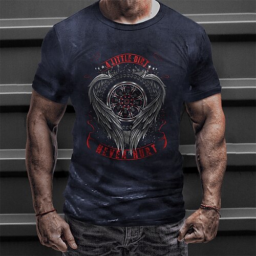 

Men's Unisex T shirt Tee 3D Print Graphic Prints Letter Crew Neck Street Daily Print Short Sleeve Tops Designer Casual Vintage Big and Tall Black Army Green Brown / Summer / Summer