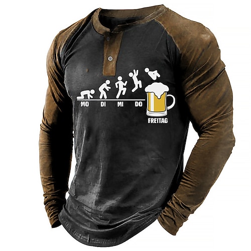 

Herren Unisex Sweatshirt Pullover Zur Seite fahren Kapuzenpullover mit Knöpfen Schwarz Farbblock Grafik-Drucke Bier Patchwork Bedruckt Casual Täglich Sport 3D-Druck Designer Casual Groß und hoch