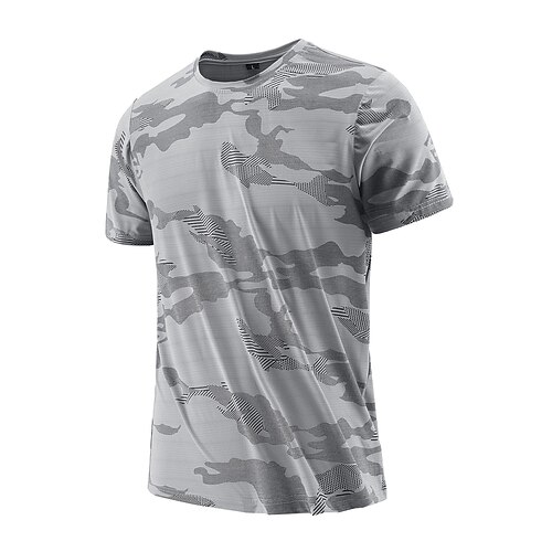 

Men's T shirt Hiking Tee shirt Short Sleeve Top Outdoor Breathable Quick Dry Lightweight Sweat wicking Summer White Black Grey Fishing Climbing Beach
