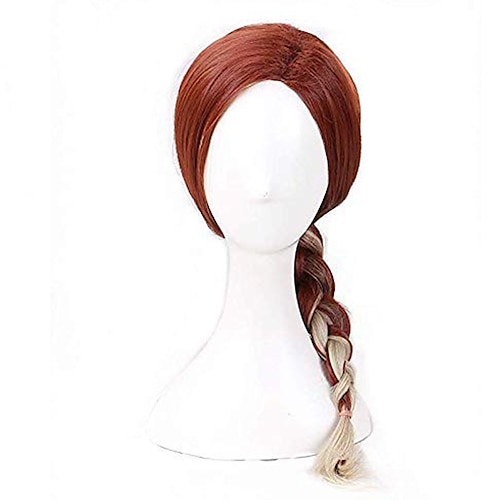 

Party Queen Avenger 4 Endgame Widow Cosplay Wig Costume Accessories Deep Red Gold Gradient Braids Hair Copper Red Ombre Blonde Braids Wig For Halloween Costume Party Use