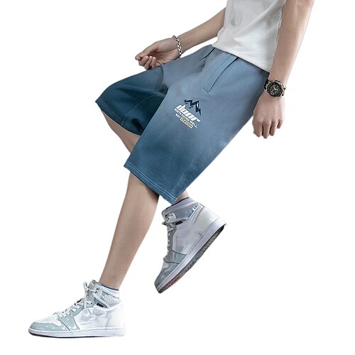 

Men's Classic Style Casual / Sporty Chinos Shorts Multiple Pockets Elastic Drawstring Design Print Knee Length Pants Daily Leisure Sports Micro-elastic Plain Graphic Prints Comfort Breathable Mid