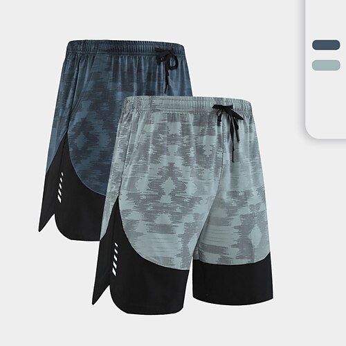 

Men's Running Shorts Athletic Shorts Drawstring Side Pockets Shorts Athletic Athleisure Spandex Breathable Quick Dry Soft Fitness Gym Workout Running Sportswear Activewear Dark Green Grey