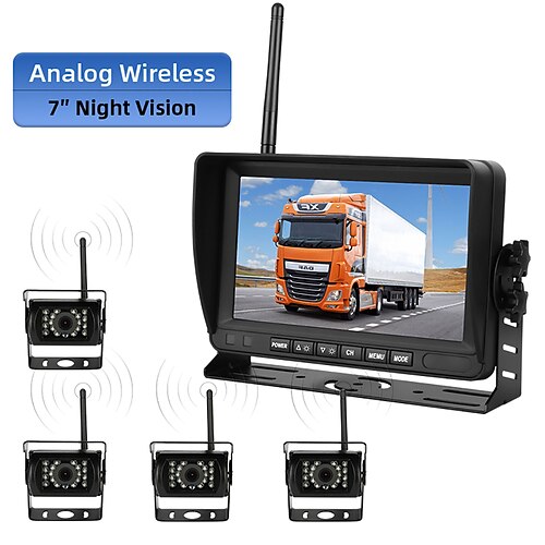 

7 inch LCD 1080p 1/4 inch color CMOS Wireless 120 Degree 7 inch Car Rear View Kit Night Vision / LCD Screen / Brightness adjustment for Car Reversing camera