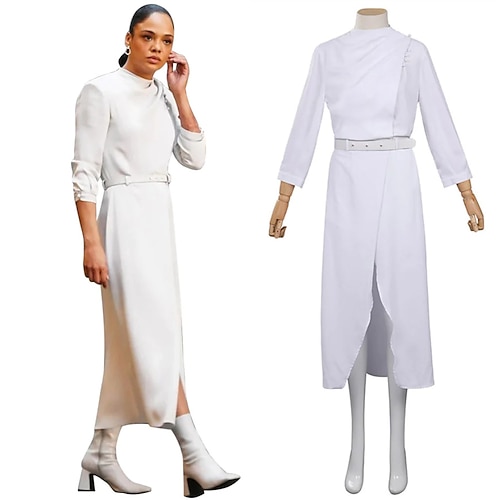 

Westworld Charlotte Hale Masquerade Vacation Dress Women's Movie Cosplay Cosplay Costume Party White Dress Waist Belt Masquerade