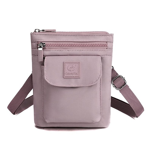 

Women's Sling Bags Mobile Phone Bag Crossbody Bag Canvas Solid Color Daily Maroon Lotus root purple Dynamic green Delicate powder
