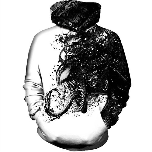 

Homme Unisexe Sweat à capuche Noir et Blanc Capuche Tie Dye Imprimés Photos Imprimer du quotidien Des sports 3D effet Vêtement de rue Design Casual Printemps Automne Vêtement Tenue Pulls Capuche