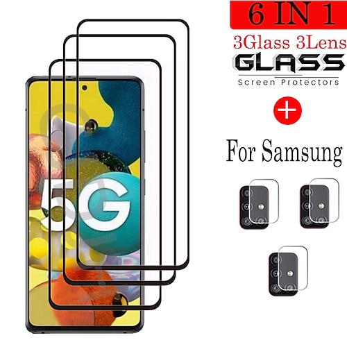 

[33Pack] Phone Screen Protector Camera Lens Protector For Samsung A52 A72 A51 Tempered Glass High Definition (HD) 9H Hardness Explosion Proof Smart Touch Scratch Proof Anti-Fingerprint Phone