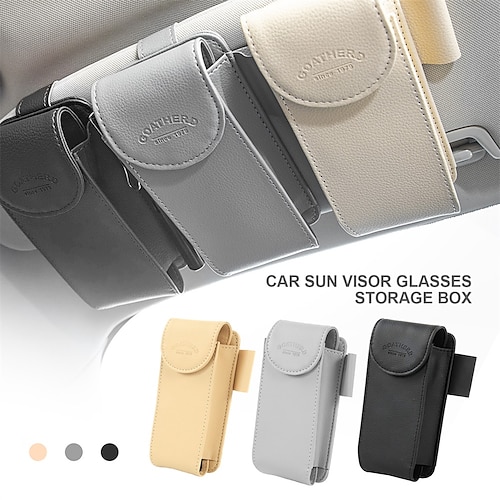 

StarFire Leather Car Sun Visor Point Pocket Organizer Bag Card Glasses Storage Holder Car-styling IC Card Holder Sunshade Bag