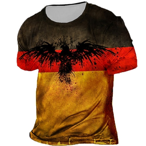 

Men's Unisex T shirt Tee 3D Print Graphic Patterned Color Block Crew Neck Street Daily Print Short Sleeve Tops Designer Casual Vintage Big and Tall Yellow / Summer