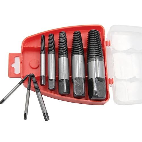 

5/6/8Pcs Screw Extractor Metal Drill Bit Set Damaged Screws Remover Extractor Woodworking Tools Broken Bolt Water Pipe Extractor