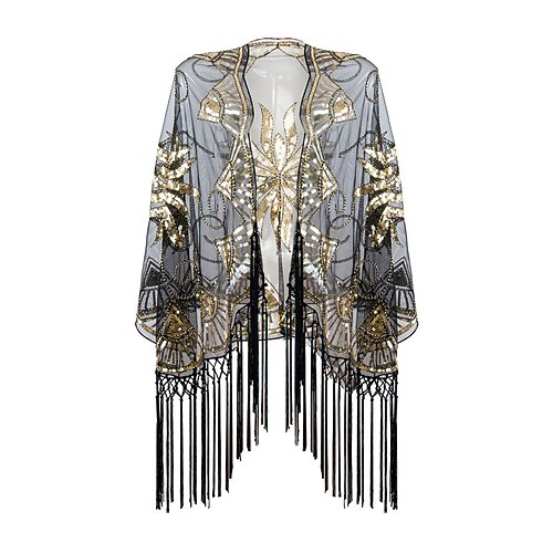 

Sleeveless Glittering / Elegant Tulle Party Evening / Event / Party Shawl Wrap / Shawls / Women's Wrap With Tassel / Paillette
