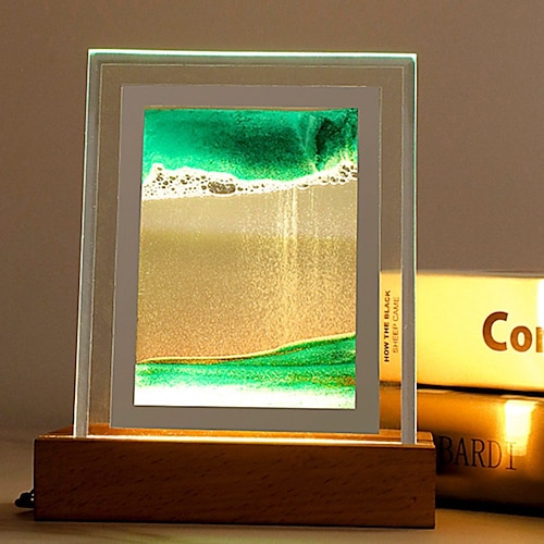 

LED Decorative Table Lamp Night Light Solid Wood 5V Mobile Sand Painting Gift BoyfriendGirlfriend A HolidayBirthday Present