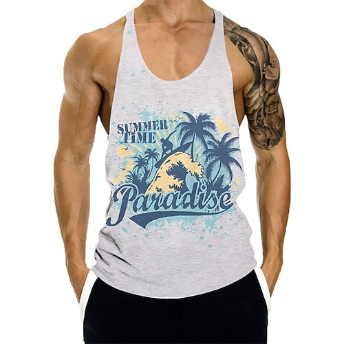 

Hombre Camiseta sin mangas Chaleco Camiseta sin mangas para hombre Graphic Árbol Cuello Barco Blanco Impresión 3D Exterior Calle Sin Mangas 3D Estampado Ropa Moda Transpirable Cómodo Estilo playero