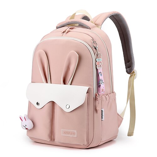 

Kid's Girls' School Bag Bookbag Mini Backpack Oxford Cloth Nylon Cartoon Character Large Capacity Waterproof Zipper School Daily Green Black Blue Purple Pink