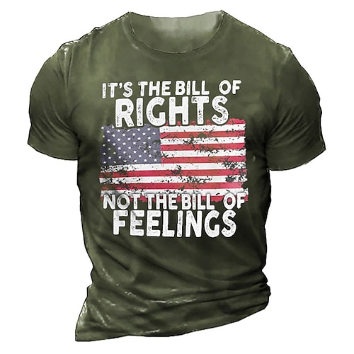 

Men's Unisex T shirt Tee 3D Print Graphic Patterned National Flag Letter Crew Neck Street Daily Print Short Sleeve Tops Casual Vintage Big and Tall Sports Black Gray Army Green / Summer