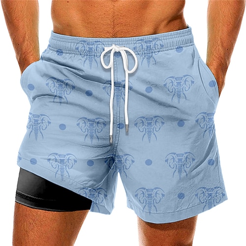 

Men's Swim Trunks Swim Shorts Quick Dry Board Shorts Bathing Suit Compression Liner with Pockets Drawstring Swimming Surfing Beach Water Sports Printed Spring Summer