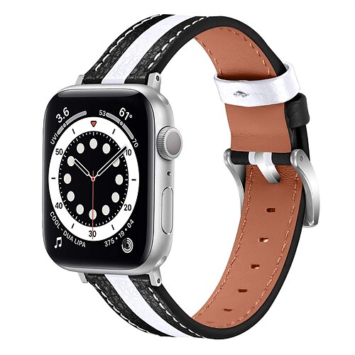 

1PC Smart Watch Band Compatible with Apple iWatch Series 8 7 6 5 4 3 2 1 SE Leather Loop for iWatch Smartwatch Strap Wristband Genuine Leather Adjustable Breathable Quick Release