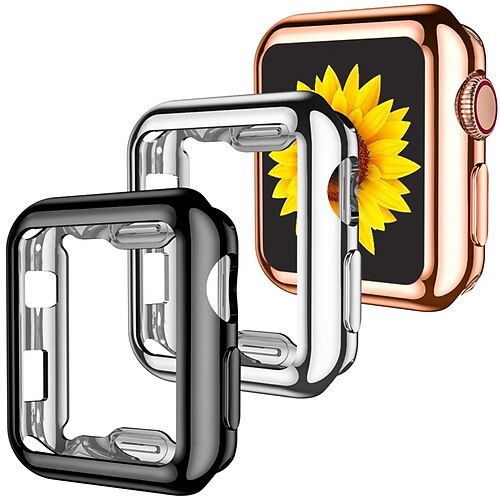 

3 Pack Compatible with Apple Watch Case Soft HD High Sensitivity Screen Protector with TPU All Around Anti-Fall Bumper Protective Case Cover for Apple iWatch Series 7 / SE / 6/5/4/3/2/1