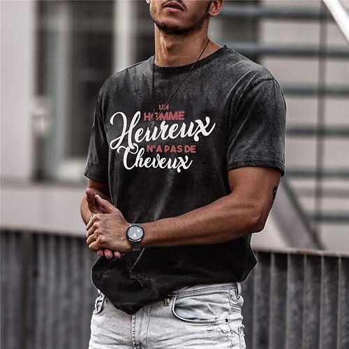 

Men's Unisex T shirt Tee Letter Graphic Prints Crew Neck Gray 3D Print Outdoor Street Short Sleeve Print Clothing Apparel Vintage Sports Designer Casual / Summer / Summer