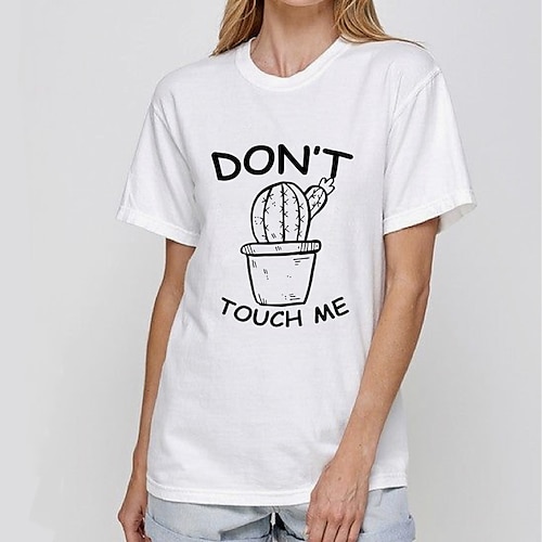 

Mujer Camiseta Negro Blanco Azul Piscina Graphic Manga Corta Hogar Diario Básico Escote Redondo Regular 100% Algodón Flor S