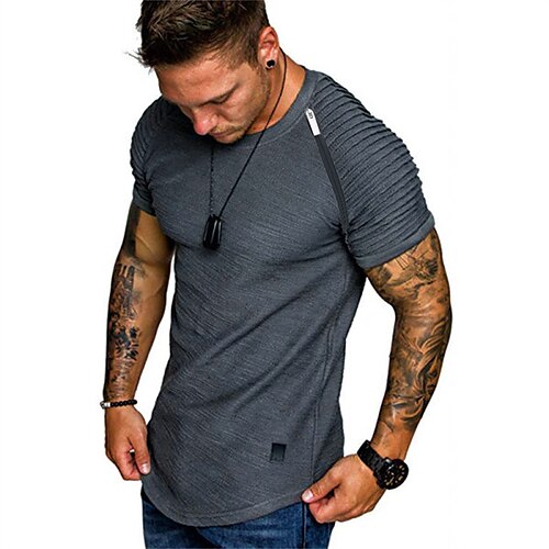 

Men's T shirt Tee Patchwork Crew Neck Street Daily Patchwork Short Sleeve Tops Designer Casual Fashion Comfortable White Black Gray / Summer / Sports / Summer