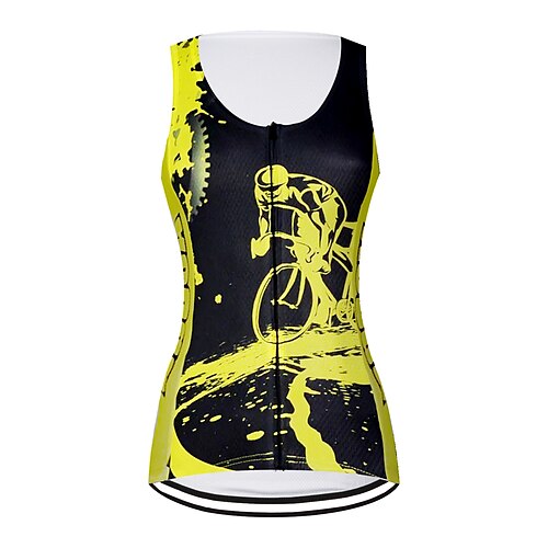 

21Grams Men's Cycling Vest Sleeveless Mountain Bike MTB Road Bike Cycling White Black Green Graphic Gear Bike Breathable Quick Dry Moisture Wicking Reflective Strips Back Pocket Polyester Spandex