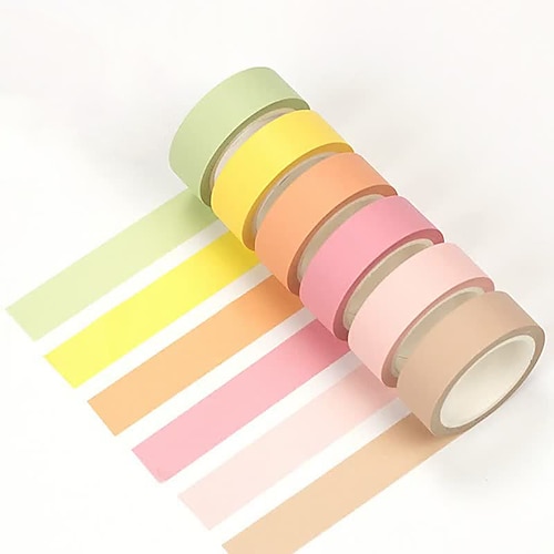 

6Rolls Roll Stickers for School Student Notebook Waterproof Self-adhesive Retro for Women Men Girls