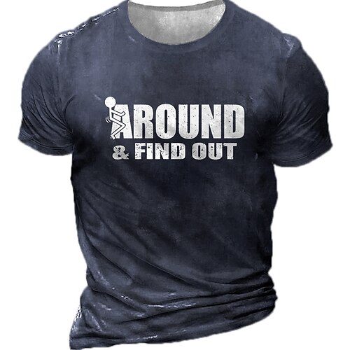 

Men's Unisex T shirt Tee 3D Print Graphic Patterned Letter Crew Neck Street Daily Print Short Sleeve Tops Designer Casual Vintage Big and Tall Black Army Green Brown / Summer
