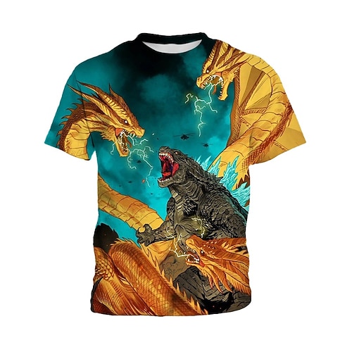 

Kids Boys T shirt Tee Short Sleeve 3D Print Graphic Patterned Crewneck Green Blue Dark Green Children Tops Spring Summer Active Daily Outdoor Regular Fit 4-12 Years