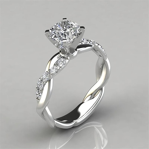 

1pcs siliver gold rose gold princess diamond ring cross twist diamond ring for women