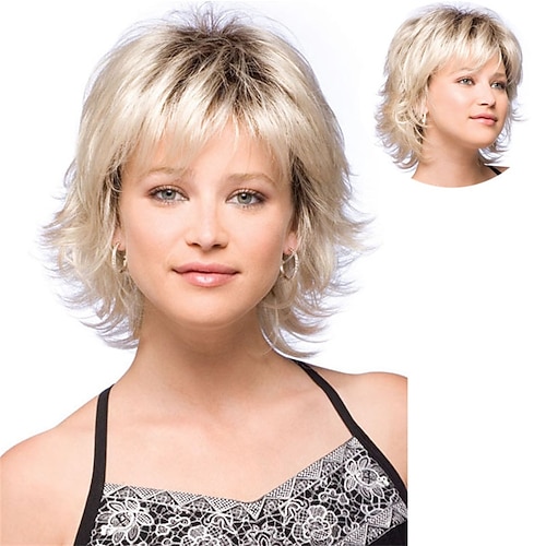 

Short Curly Wig Wig Oblique Bangs Small Volume European and American Style Hair Set for High Temperature