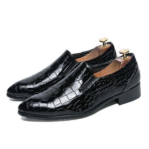 

Men's Loafers Slip-Ons Casual Classic Daily Office Career PU Black Spring Summer