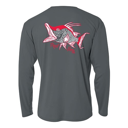 

Men's Fishing Shirt Outdoor Long Sleeve UPF50 UV Protection Breathable Quick Dry Sweat wicking Top Spring, Fall, Winter, Summer Sports Outdoor Fishing Daily Wear Cream / Cotton / Stretchy