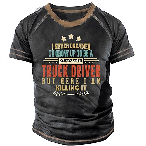 

Men's Unisex T shirt Tee 3D Print Graphic Prints Letter Crew Neck Street Daily Print Short Sleeve Tops Designer Casual Big and Tall Sports Black / Gray / Summer / Summer