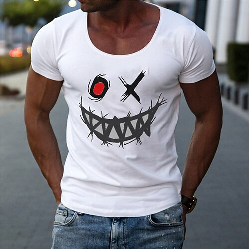 

Men's Unisex T shirt Tee Hot Stamping Graphic Prints Crew Neck Expression Street Daily Print Short Sleeve Tops Designer Casual Big and Tall Sports White / Summer / Summer