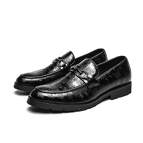 

Men's Loafers Slip-Ons Casual Classic Daily Office Career PU Black Brown Fall Spring