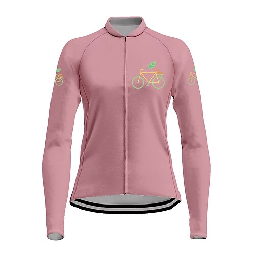 

21Grams Women's Cycling Jersey Long Sleeve Bike Top with 3 Rear Pockets Mountain Bike MTB Road Bike Cycling Breathable Quick Dry Moisture Wicking Rosy Pink Graphic Patterned Spandex Polyester Sports