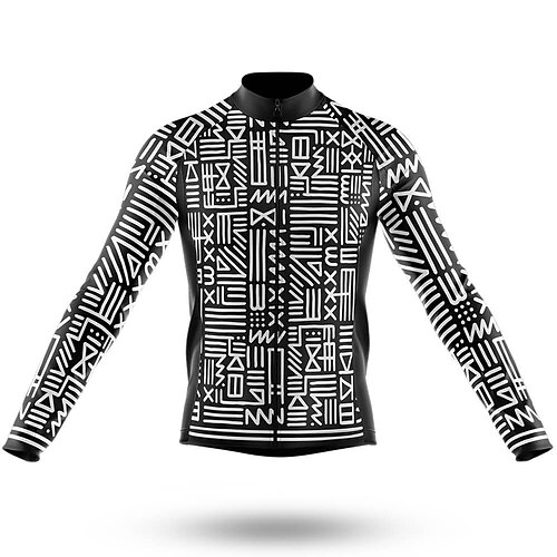 

21Grams Men's Cycling Jersey Long Sleeve Bike Top with 3 Rear Pockets Mountain Bike MTB Road Bike Cycling Breathable Quick Dry Moisture Wicking Reflective Strips Black Stripes Polyester Spandex Sports