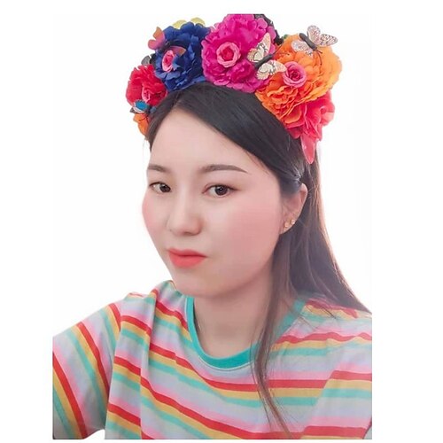 

European and American Flower Head Buckle Halloween Party Party Headband Peony Flower Butterfly Headdress Female