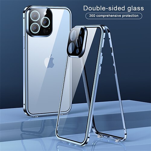

Double-sided Glass Case For iPhone 13 Pro Max 13 Mini Luxury Fall Prevention Lens Anti-dust Protection Case Snap on Cover