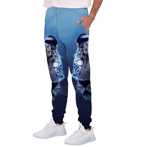 

Kids Boys Pants Blue Leopard Animal Fall Spring 3D Print Street 3-12 Years