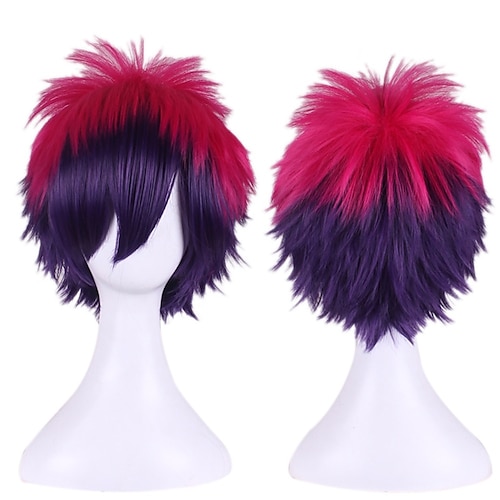 

Synthetic Wig Straight With Bangs Machine Made Wig Short A1 Synthetic Hair Men's Soft Classic Easy to Carry Pink Purple Ombre / Daily Wear / Party / Evening