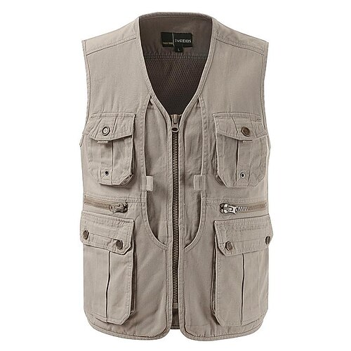 

Men's Fishing Vest Hiking Vest Top Outdoor Breathable Quick Dry Multi Pockets Green Army Green Camouflage Fishing Climbing Camping / Hiking / Caving