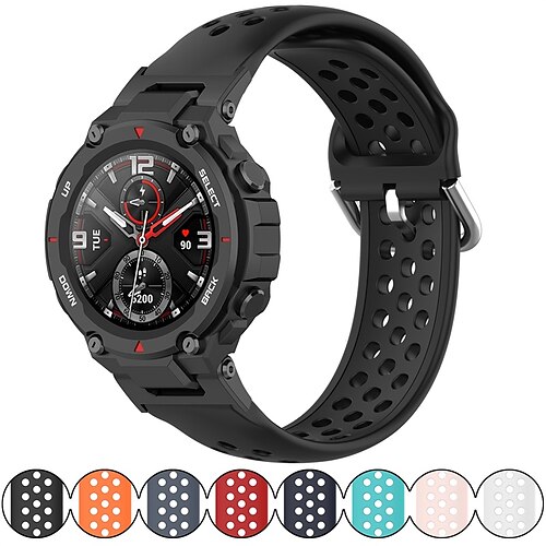 

1 pc Smart Watch Band Compatible with Amazfit Amazfit T-Rex Smartwatch Strap Waterproof Elastic Breathable Sport Rubber Band Wristband