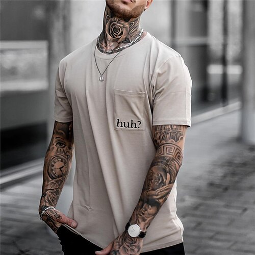 

Men's Unisex T shirt Tee Letter Graphic Prints Crew Neck White Outdoor Street Short Sleeve Print Clothing Apparel Sports Designer Casual Big and Tall / Summer / Summer