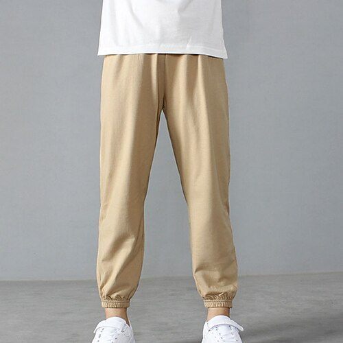 

Kids Boys Pants Green Blue Khaki Solid Colored Fall Spring Active Casual 4-12 Years